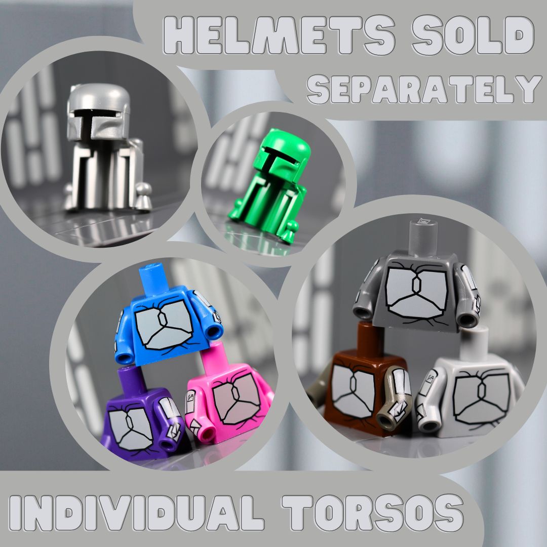 Official LEGO Unprinted Mandalorian Helmet - Pearl Light Gray