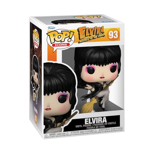 Funko Pop! Icons: Elvira Mistress of The Dark - Elvira - Broom - Collectable Vinyl Figure - Gift Idea - Official Merchandise - Toys for Kids & Adults - Horror Fans - Model Figure for Collectors