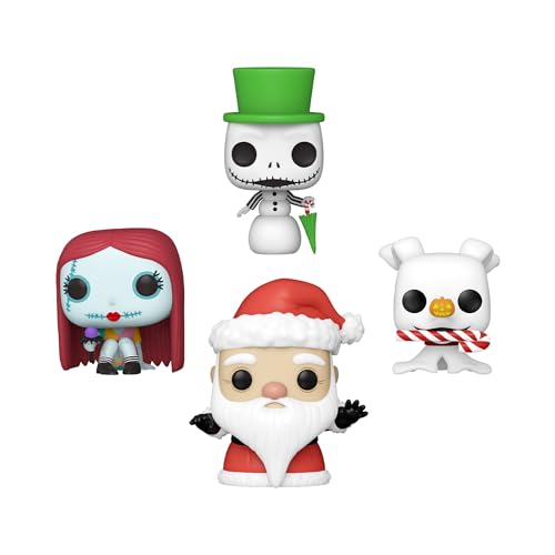 Funko Pocket POP! Disney The Nightmare Before Christmas - Jack Skellington - Tree Holiday Box 4 Pieces - Keychain - Collectable Vinyl Mini Figure Novelty Keyring - Stocking Filler - Gift Idea
