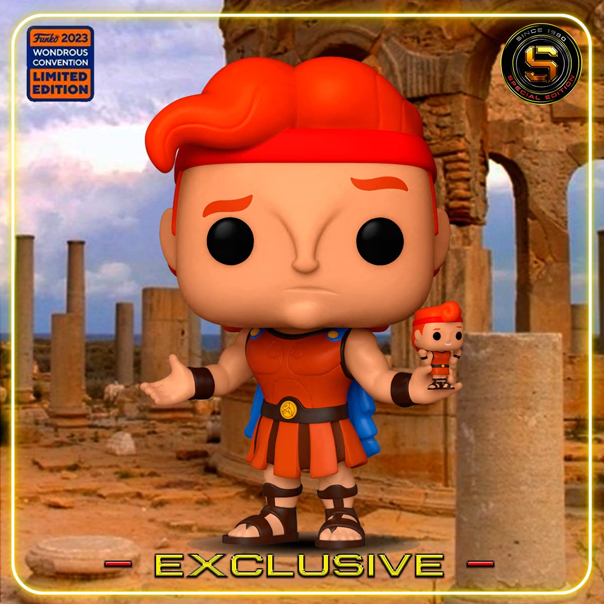 Funko POP! Disney - Hercules - Hercules with Action Figure #1329 Wondrous Convention 2023 Exclusive