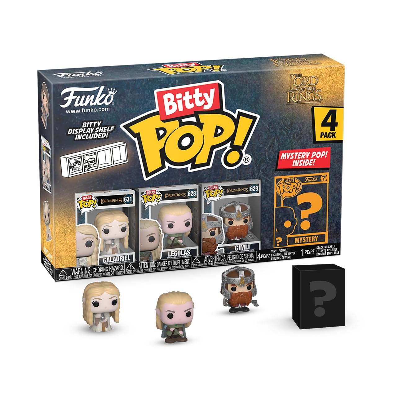 Funko Bitty Pop!: Lord of The Rings Mini Collectible Toys 4-Pack - Galadriel, Legolas, Gimli, & Mystery Chase Figure (Styles May Vary)