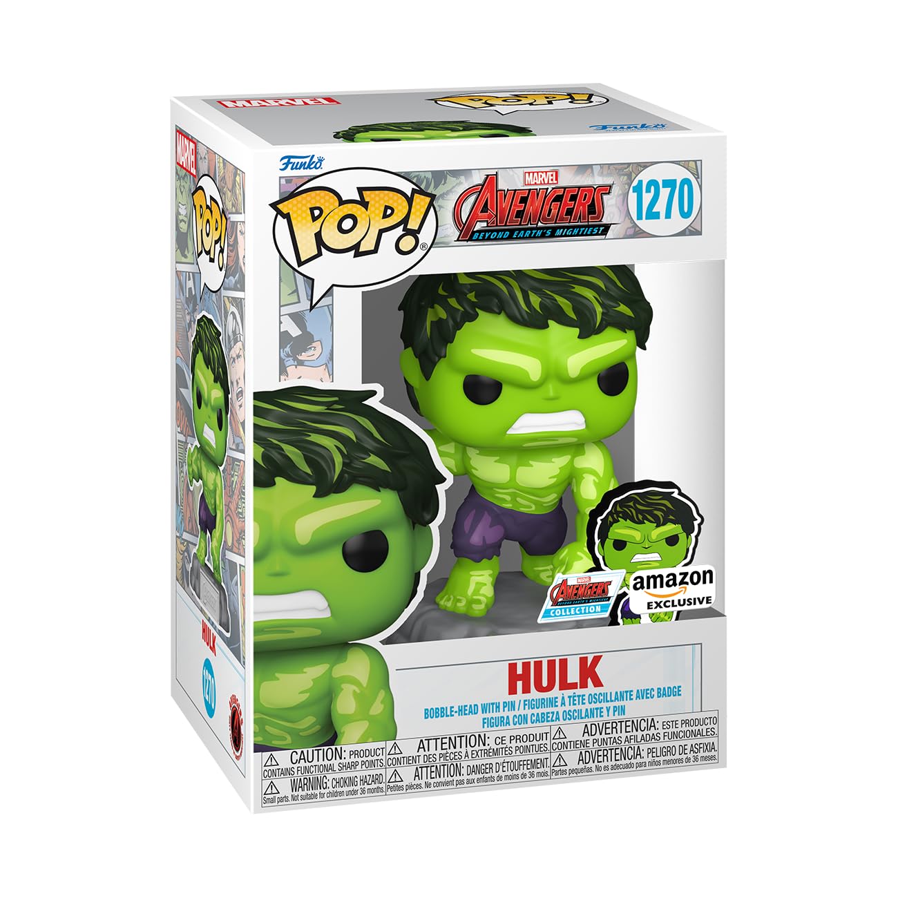 Funko Pop! & Pin: The Avengers: Earth's Mightiest Heroes - 60th Anniversary, Hulk with Pin, Exclusive