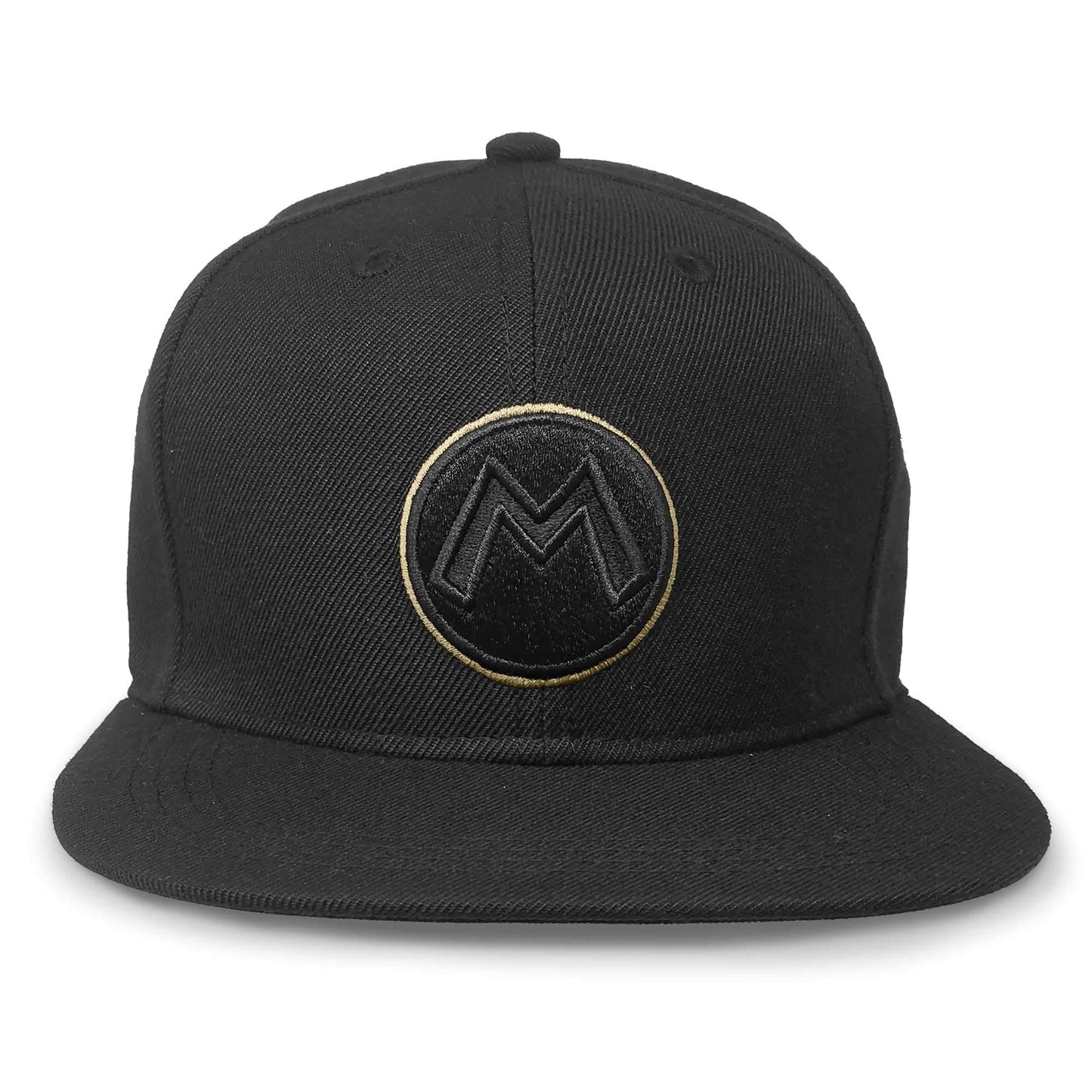 Controller Gear Super Mario Flat Bill Snap Back Hat (Black & Gold Question Block)