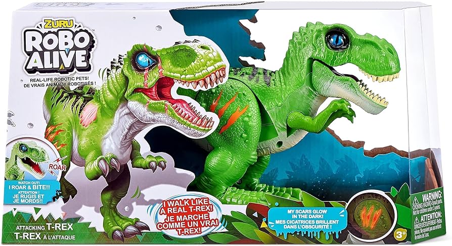 ZURU Robo Alive - Attacking T-Rex Battery-Powered Robotic Toy GREEN