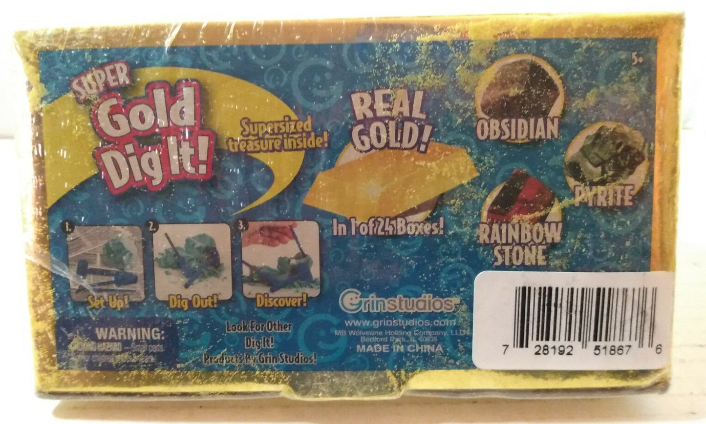 Grin Studios Super Gold Dig It - Mystery Blind Box - Find Real Gold in 1 in 24 Boxes
