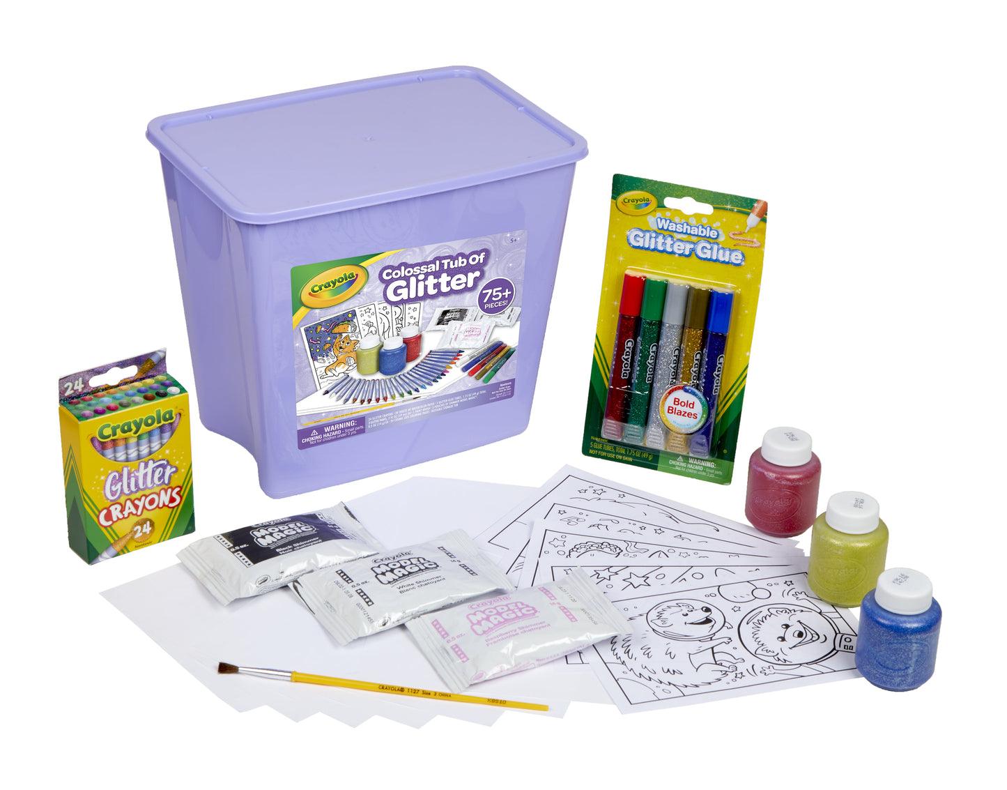 81-Pieces Crayola Colossal Tub of Glitter Art Set