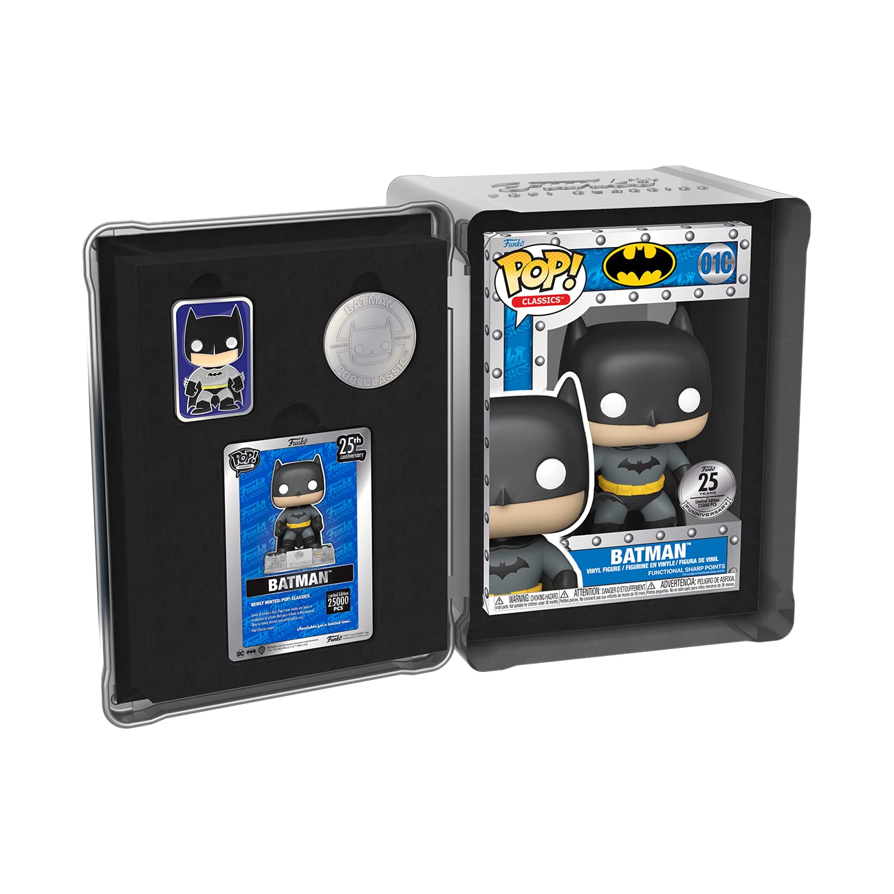 Funko POP! Classics DC Batman Funko 25TH Anniversary Tin Case with Pin and Card