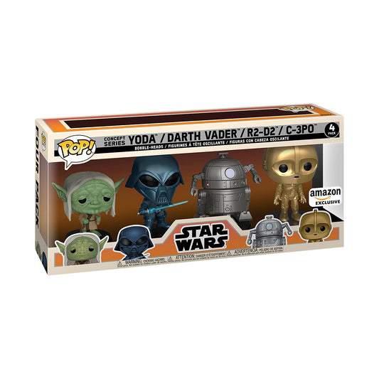 Funko POP! Star Wars Concept Series: Yoda / Darth Vader / R2-D2 / C-3PO 4-Pack Exclusive