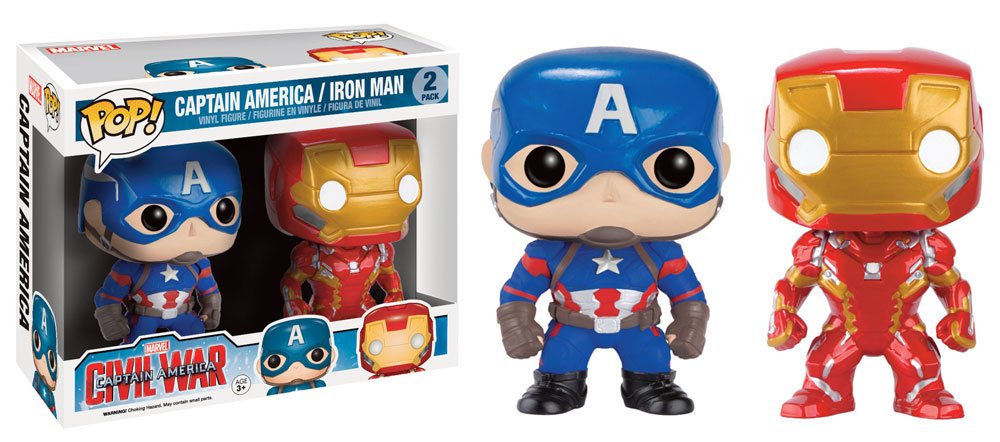 Funko POP! Captain America Civil War Exclusive 2-Pack With Cap and Iron Man