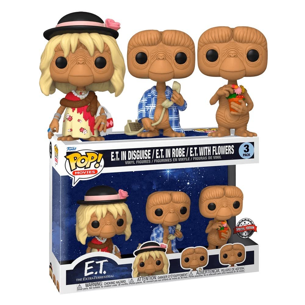 Funko Pop! Movies E.T. 40th 3 Pack E.T. Disguise, Robe, Flowers