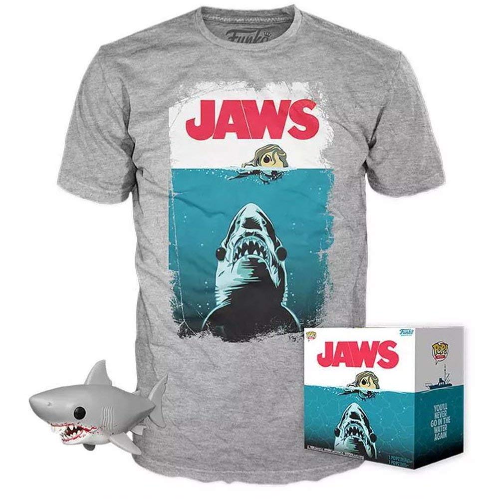 Funko POP! Movies Collectors Box: JAWS Great White Shark POP! & Size Large Tee - Gray Exclusive