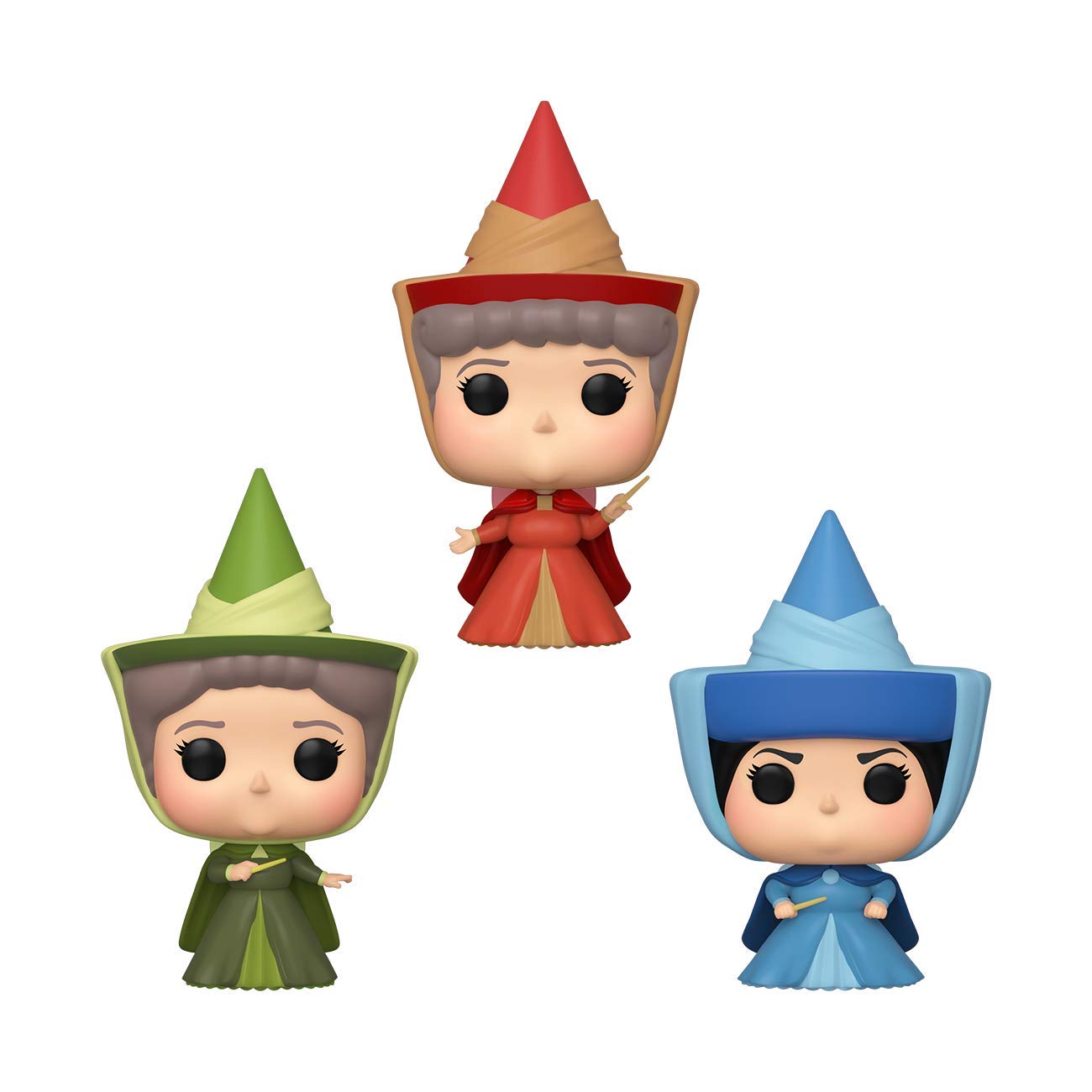 Funko POP! Disney Sleeping Beauty Flora, Fauna, & Merryweather Fairy Godmother 3-Pack Exclusive