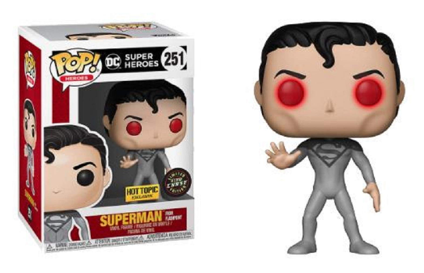 Funko POP! DC Super Heroes Superman Flashpoint Glow in The Dark Exclusive GITD Chase Vinyl Figure #251