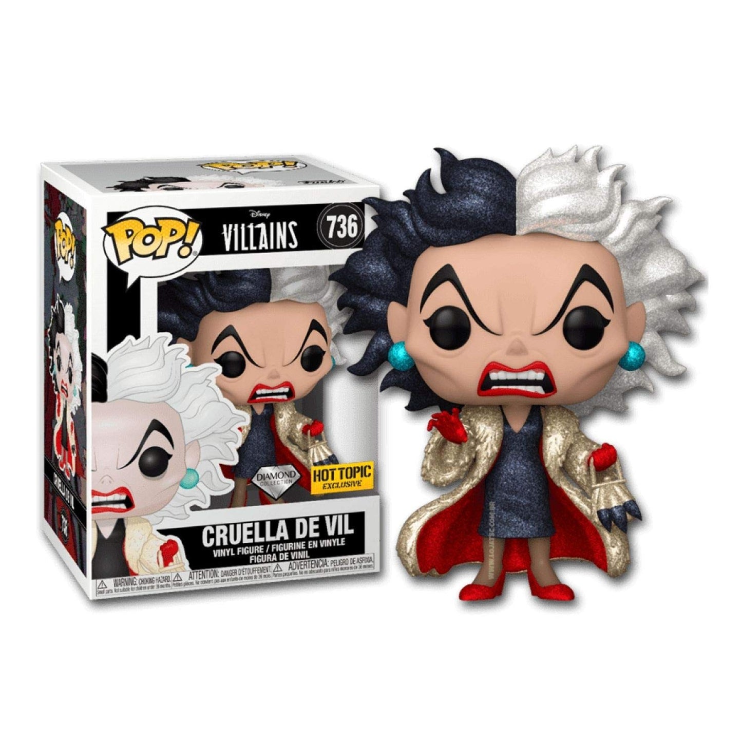Funko POP! Disney Villains Cruella De Vil - Pop 736 - Diamond Collection Exclusive
