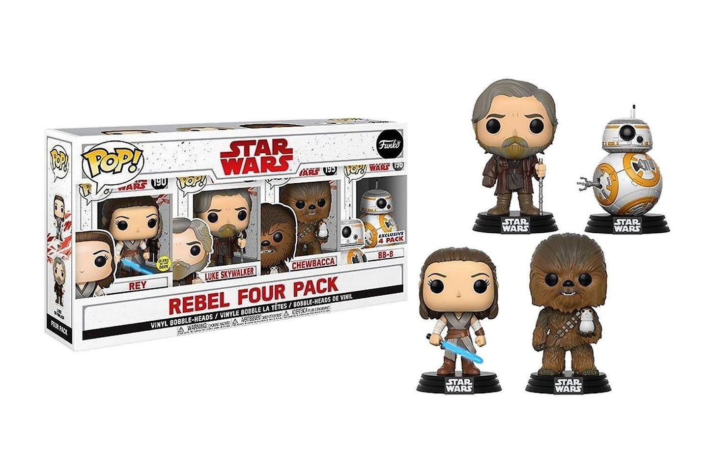 Funko POP! Star Wars Rebels (Rey, Luke Skywalker, Chewbacca, BB-8) 4-Pack Exclusive