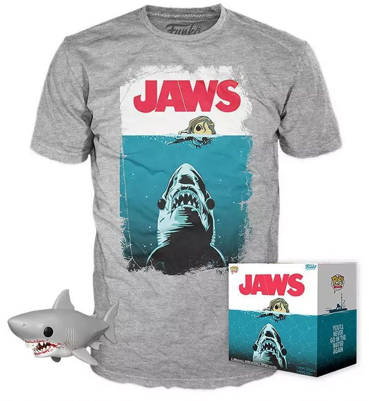 Funko POP! Movies Collectors Box: JAWS Great White Shark POP! & Size Small Tee - Gray Exclusive