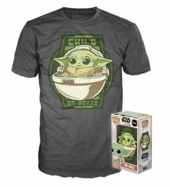 Funko POP! Tees Star Wars The Mandalorian Child On Board Size XL Baby Yoda
