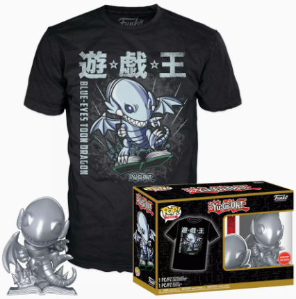 Funko POP! and Tee Yugioh! Blue Eyes Toon Dragon with Size Large T-Shirt Collectors Box Exclusive