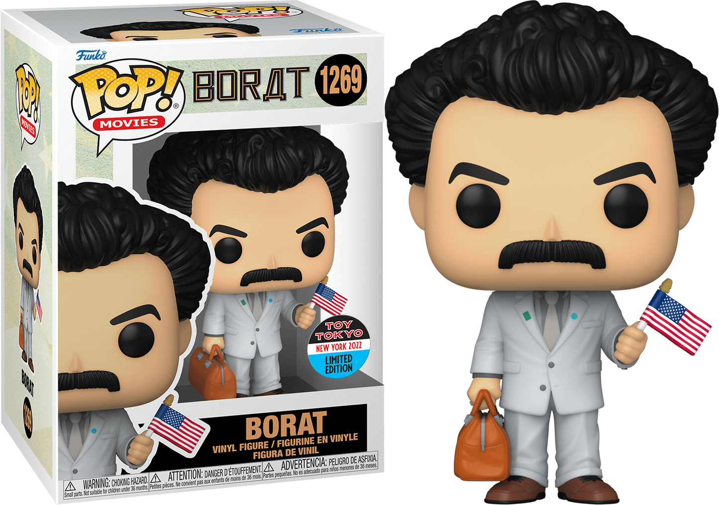 Funko POP! Movies Borat with Bag and Flag #1269 Toy Tokyo Limited Edition NYCC 2022