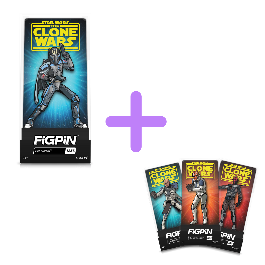 FiGPiN Clone Wars Darth Maul, Clone Trooper, Captain Rex, Pre Vizsla