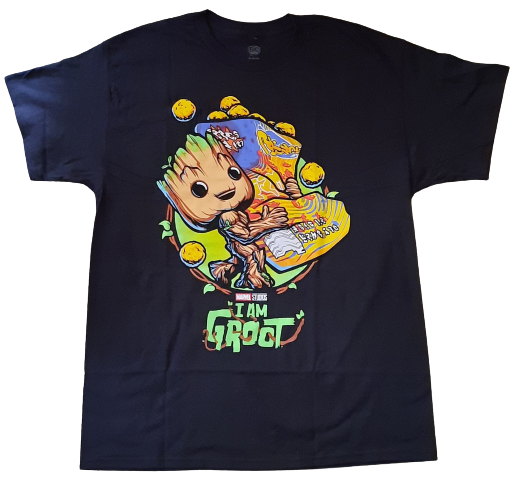 Funko POP! Tees I am Groot - Groot with Cheese Puffs Size XL T-Shirt Collector Corps Exclusive