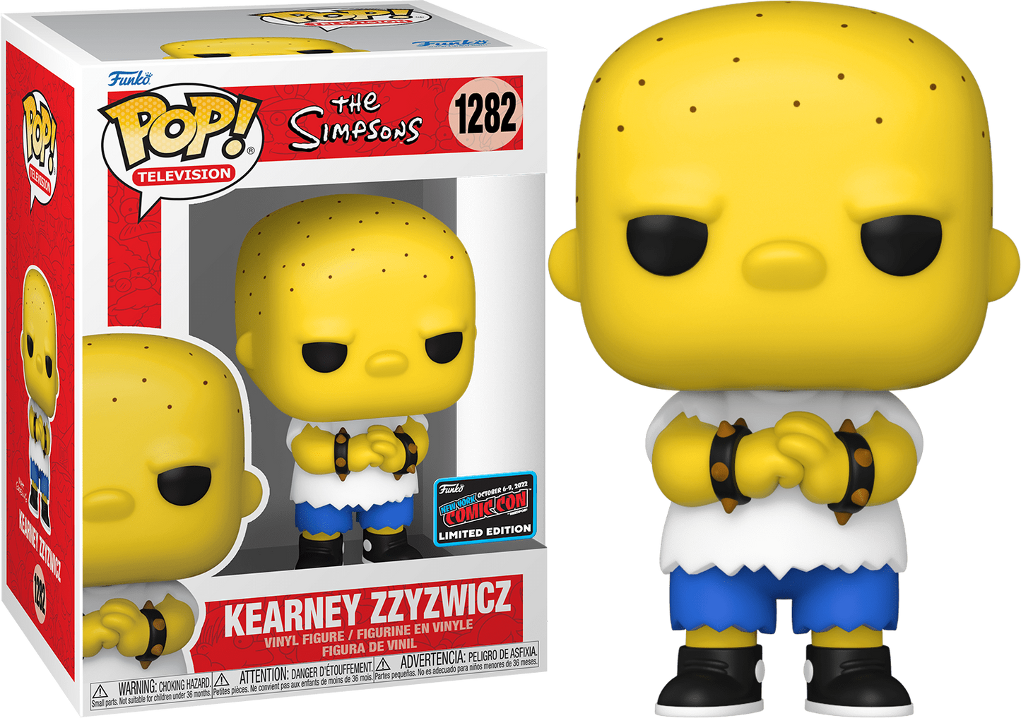 Funko POP! Television The Simpsons Kearney Zzyzwicz #1282 Limited Edition 2022 NYCC Exclusive Sticker