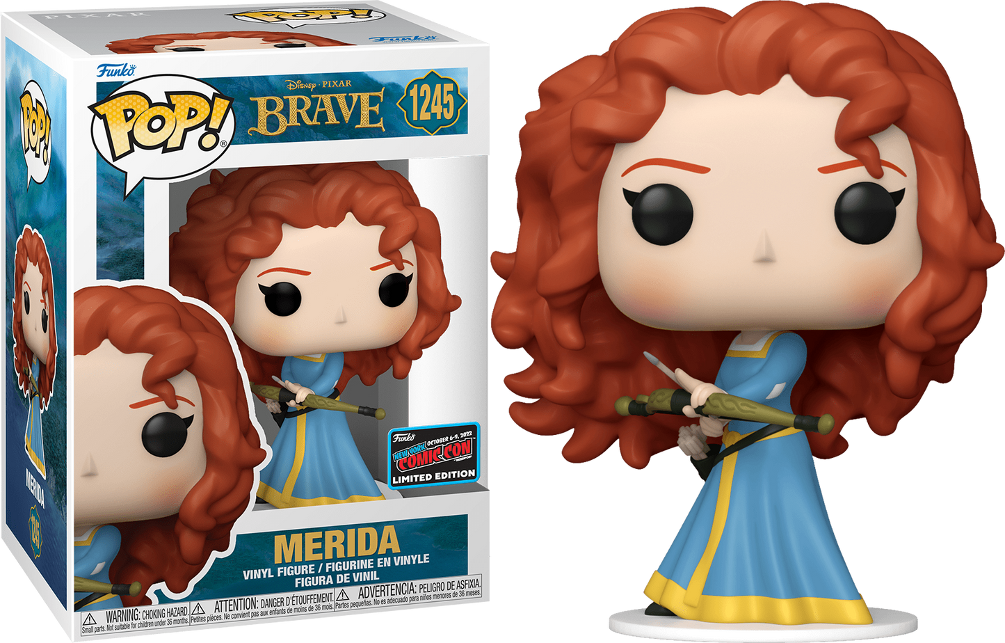 Funko POP! Disney Pixar Brave Merida with Notched Bow #1245 Limited Edition 2022 NYCC Exclusive Sticker