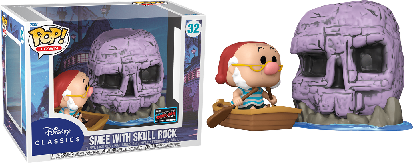 Funko POP! Town Disney Classics Peter Pan Smee with Skull Rock #32 Limited Edition 2022 NYCC Exclusive Sticker