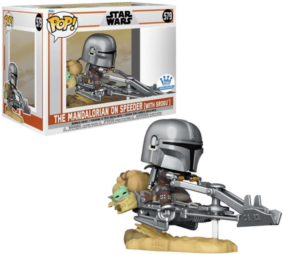 Funko POP! Rides Star Wars The Mandalorian on Speeder (With Grogu) #579 Funko Shop Exclusive