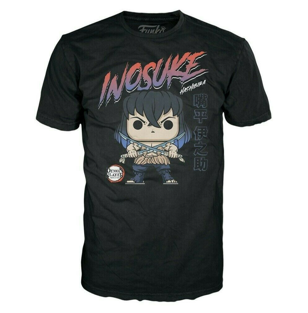 Funko POP! Tees Demon Slayer Kimetsu no Yaiba Inosuke Hashibira Unmasked T-Shirt Size Large GameStop Exclusive