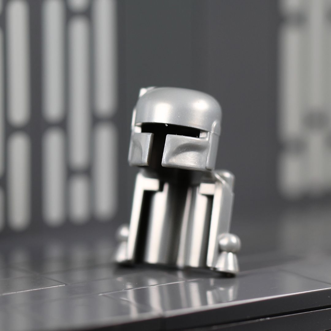 Official LEGO Unprinted Mandalorian Helmet - Pearl Light Gray