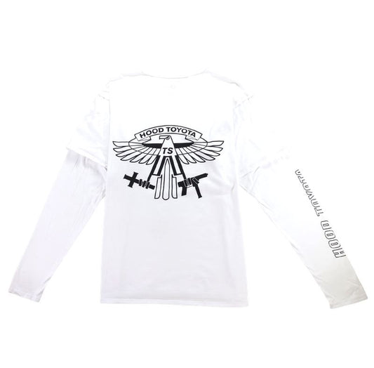 Travis Scott Long Sleeve Hood Toyota Tee White