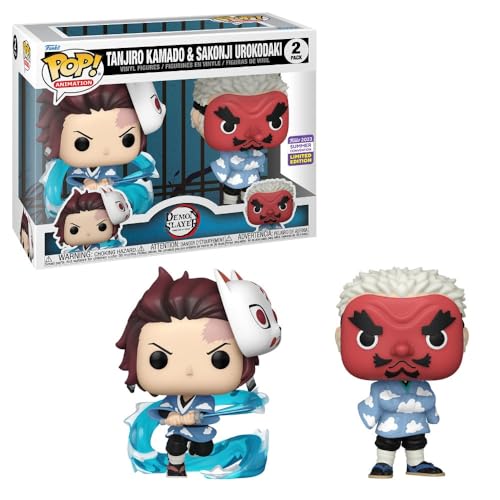 Funko Pop Animation Tanjiro Kamado & Sakonji Urokodaki 2-Pack Summer Convention 2023 Limited Edition Exclusive