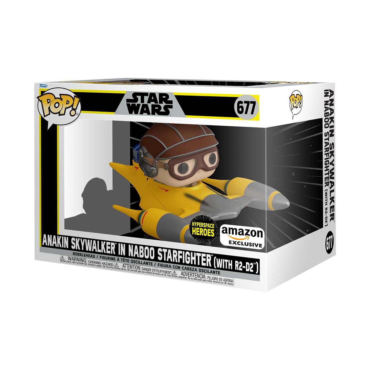 Funko POP! Ride Deluxe: SW - Anakin in Naboo Sarfighter with R2-D2 - Star Wars - Collectable Vinyl Figure - Gift Idea - Official Merchandise - for Kids & Adults - Movies Fans