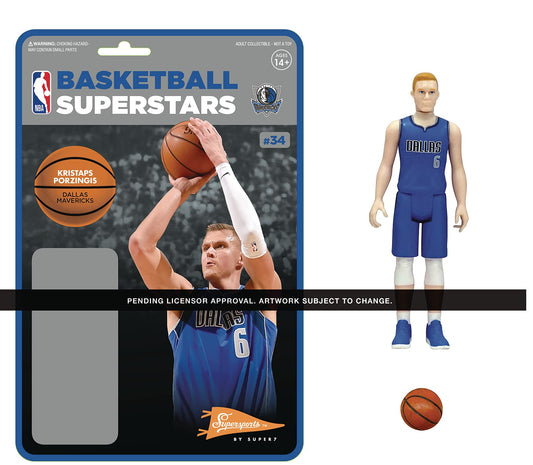 Super7 NBA Dallas Mavericks Kristaps Porzingis Reaction Figure