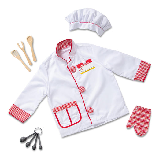 Melissa & Doug Chef Role-Play Costume Set (Pretend Play, Materials, Machine-Washable, 17.5? H x 24? W x 0.75? L)