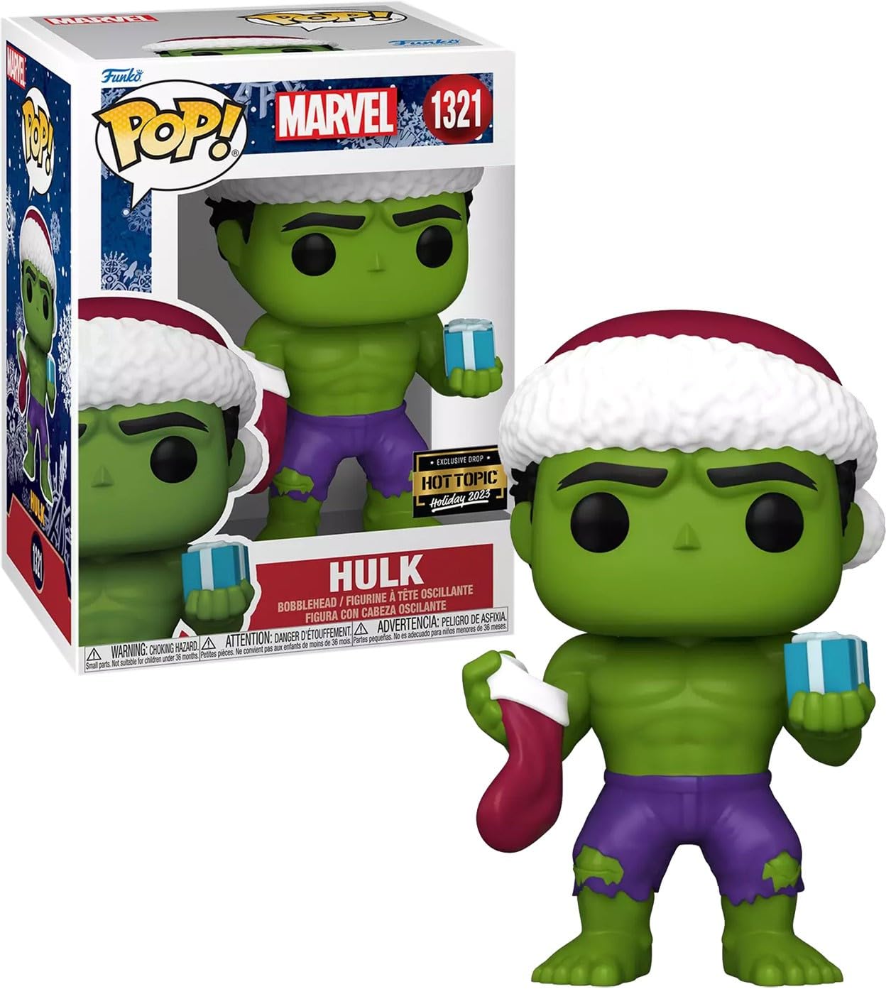 Funko Pop! Marvel: Holiday - Green Hulk (Exc), Collectable Toy Figure for Collectors and Display - 74731