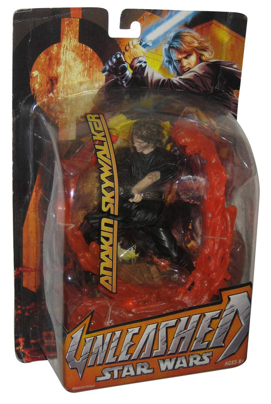 Star Wars Episode III Year 2005 Revenge of the Sith Unleashed Series 6 Inch Tall Action Figure - Anakin Skywalker with Blue Lightsaber and Diorama Display Base