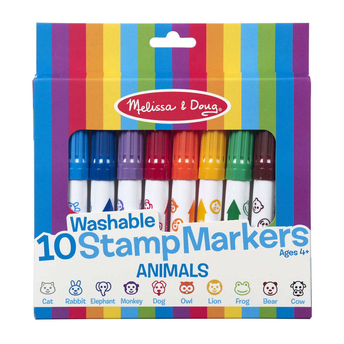 Melissa & Doug Washable 10 Stamp Markers - Animals
