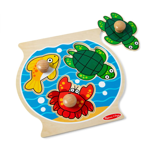 Melissa & Doug Fish Bowl Jumbo Knob Wooden Puzzle