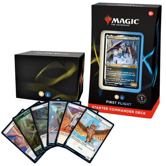 Magic: The Gathering Starter Commander Deck - First Flight (White-Blue) | Ready-to-Play Deck for Beginners and Fans | Ages 13+ | Collectible Card Games