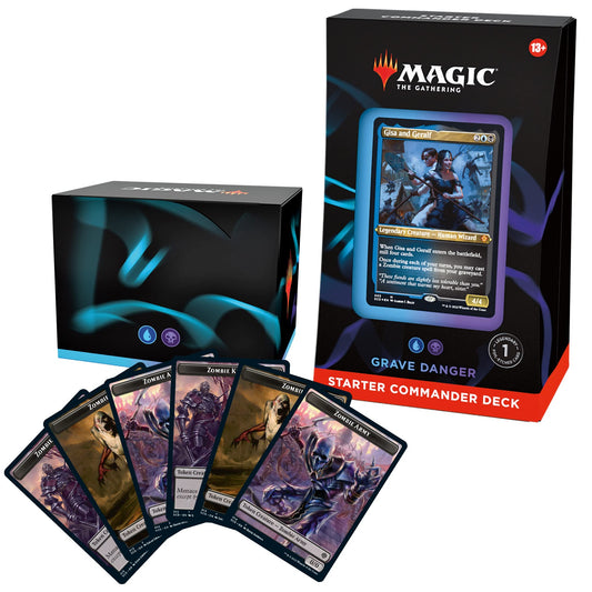Magic: The Gathering Starter Commander Deck - Grave Danger (Blue-Black) | Ready-to-Play Deck for Beginners and Fans | Ages 13+ | Collectible Card Games