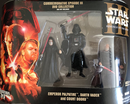 Star Wars Commemorative Figure Pack of 3 Revenge of the Sith Darth Vader Count Dooku Palpatine