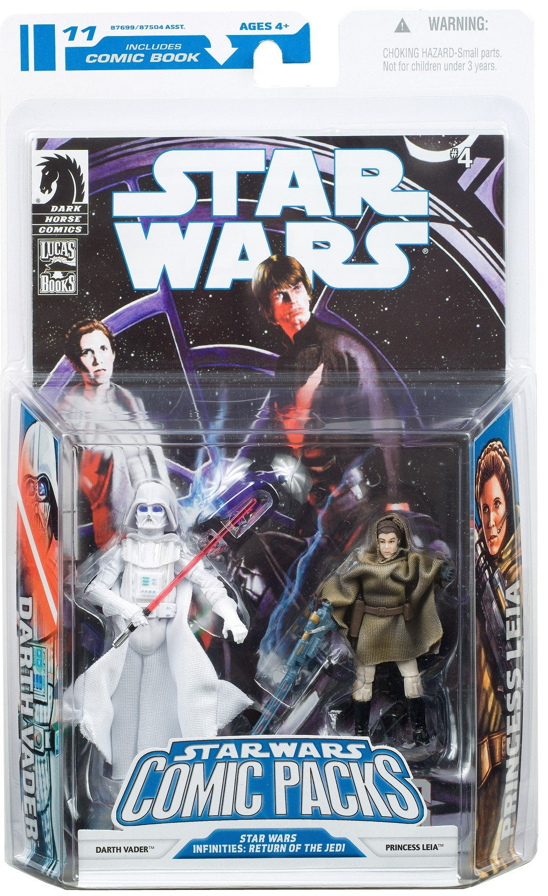 Star Wars Clone Wars Action Figure Comic 2-Pack Dark Horse: Infinites Return of the Jedi 3/4: White Vader and Princess Leia (Sniper)