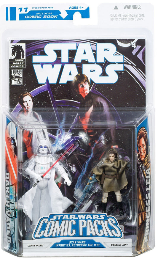 Star Wars Clone Wars Action Figure Comic 2-Pack Dark Horse: Infinites Return of the Jedi 3/4: White Vader and Princess Leia (Sniper)