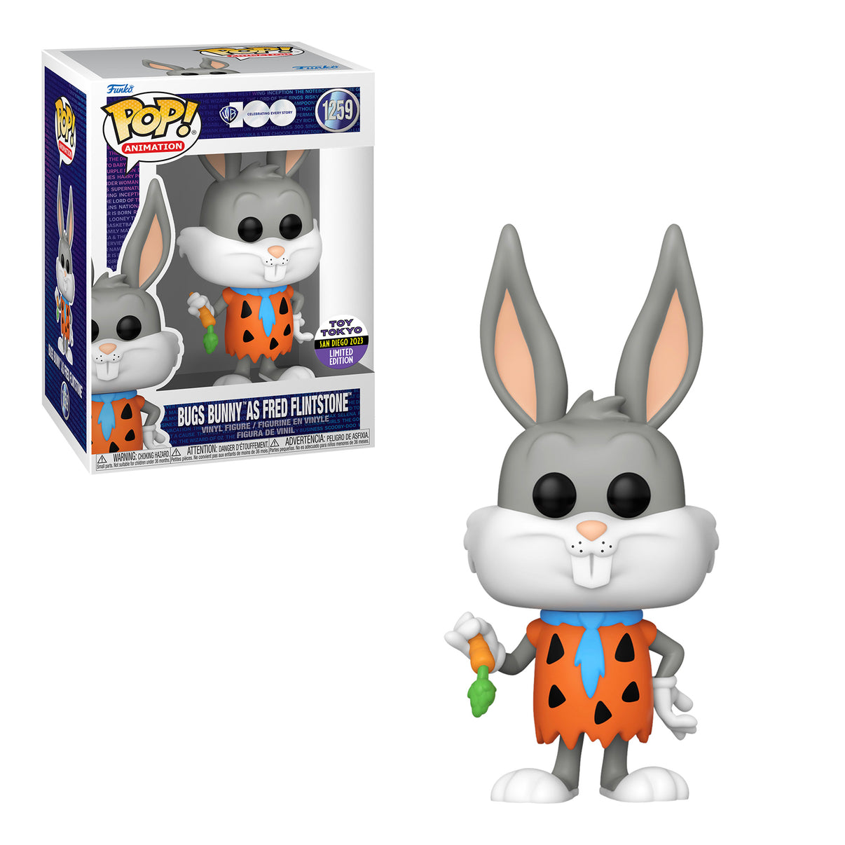 Funko POP! Animation Bugs Bunny as Fred Flintstone #1259 Toy Tokyo SDCC 2023 Limited Edition