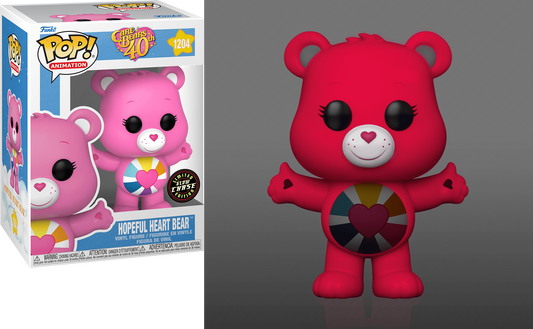 Funko POP! Animation Care Bears 40th CHASE Hopeful Heart Bear #1204 [Glows in the Dark]