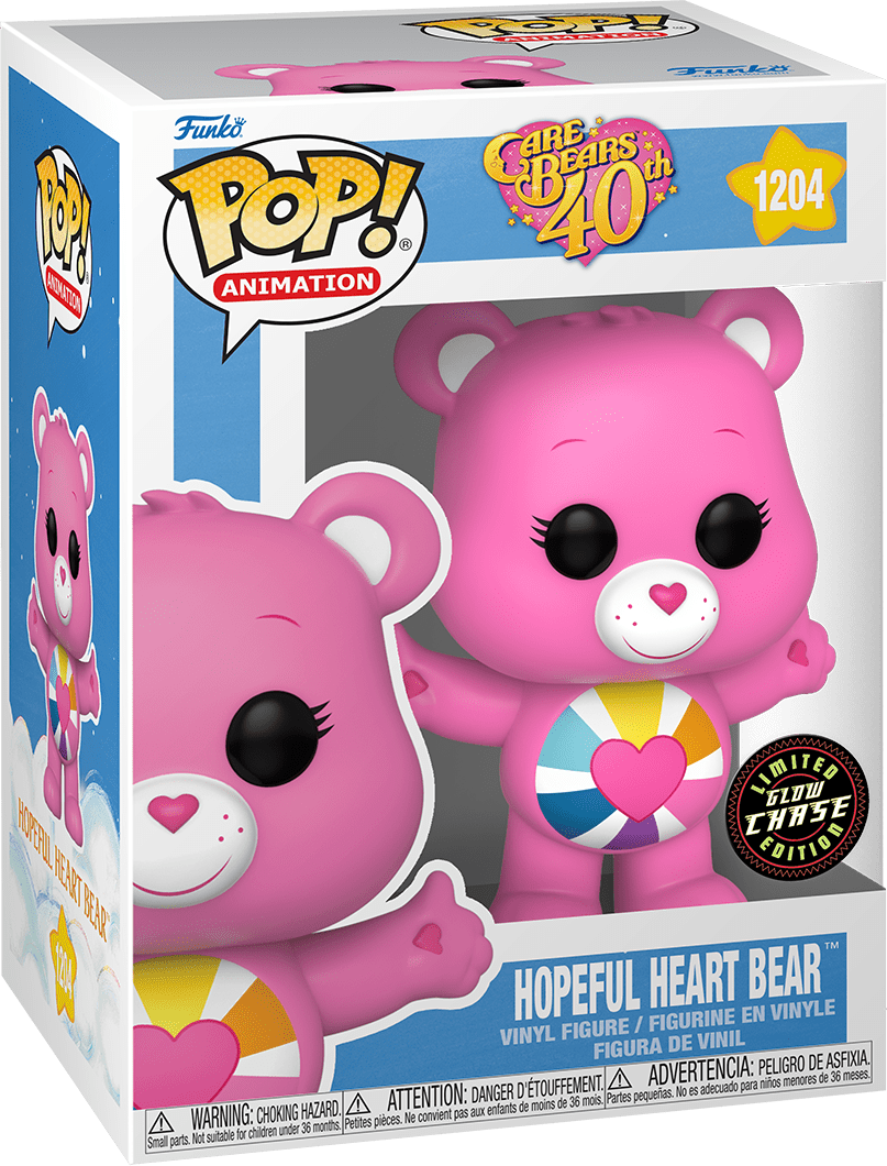 Funko POP! Animation Care Bears 40th CHASE Hopeful Heart Bear #1204 [Glows in the Dark]