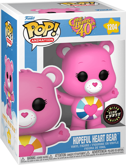 Funko POP! Animation Care Bears 40th CHASE Hopeful Heart Bear #1204 [Glows in the Dark]