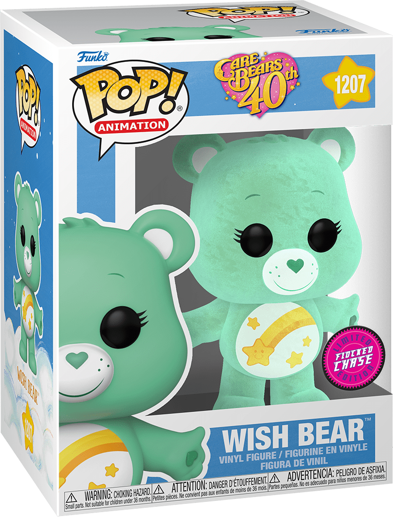 Funko POP! Care Bears Wish Bear CHASE [Flocked] #1207